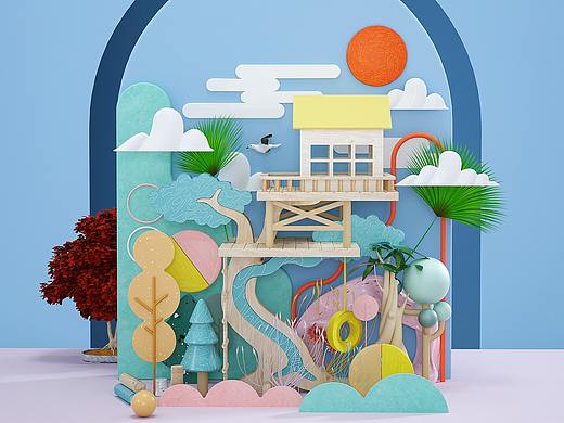 C4D 三维创意场景 排版