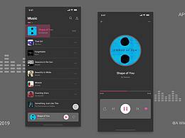 一款音乐APP的概念设计-暗色模式