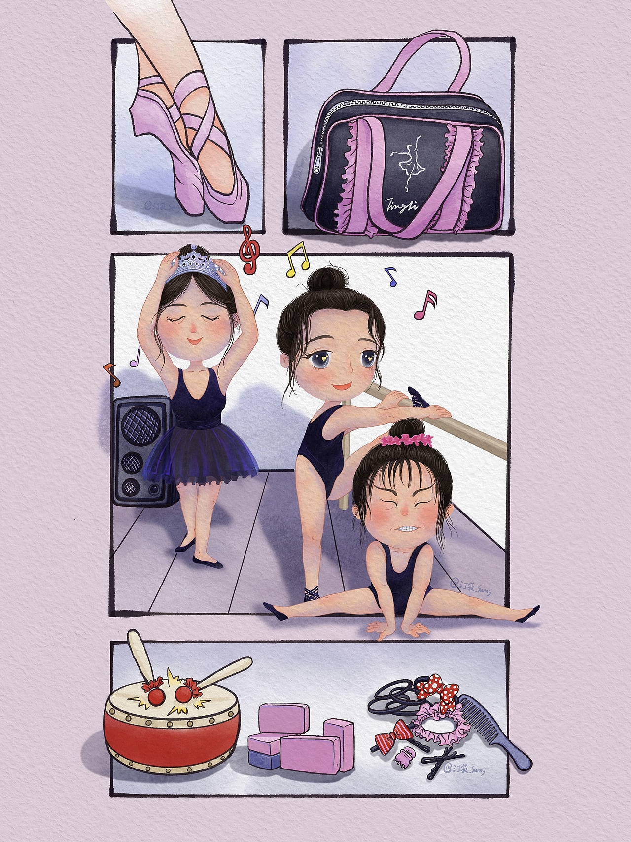 分镜插画：自信的跳舞女孩们（图ZMjk4MzYyMjky） - 新锐潮流插画 - 站酷设计师画画儿汀寂原创素材 - 站酷ZCOOL