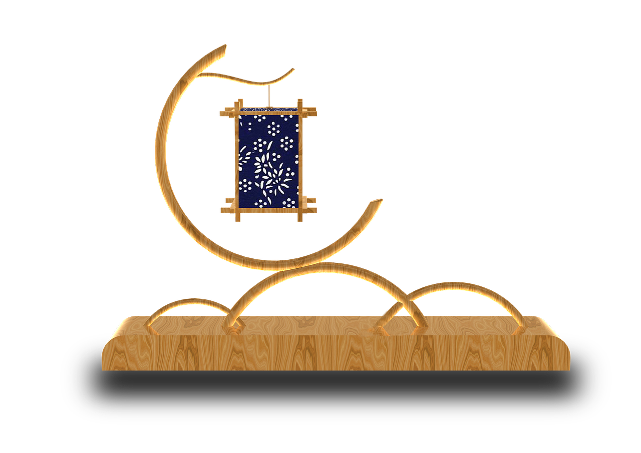 山涧弧月小栈灯