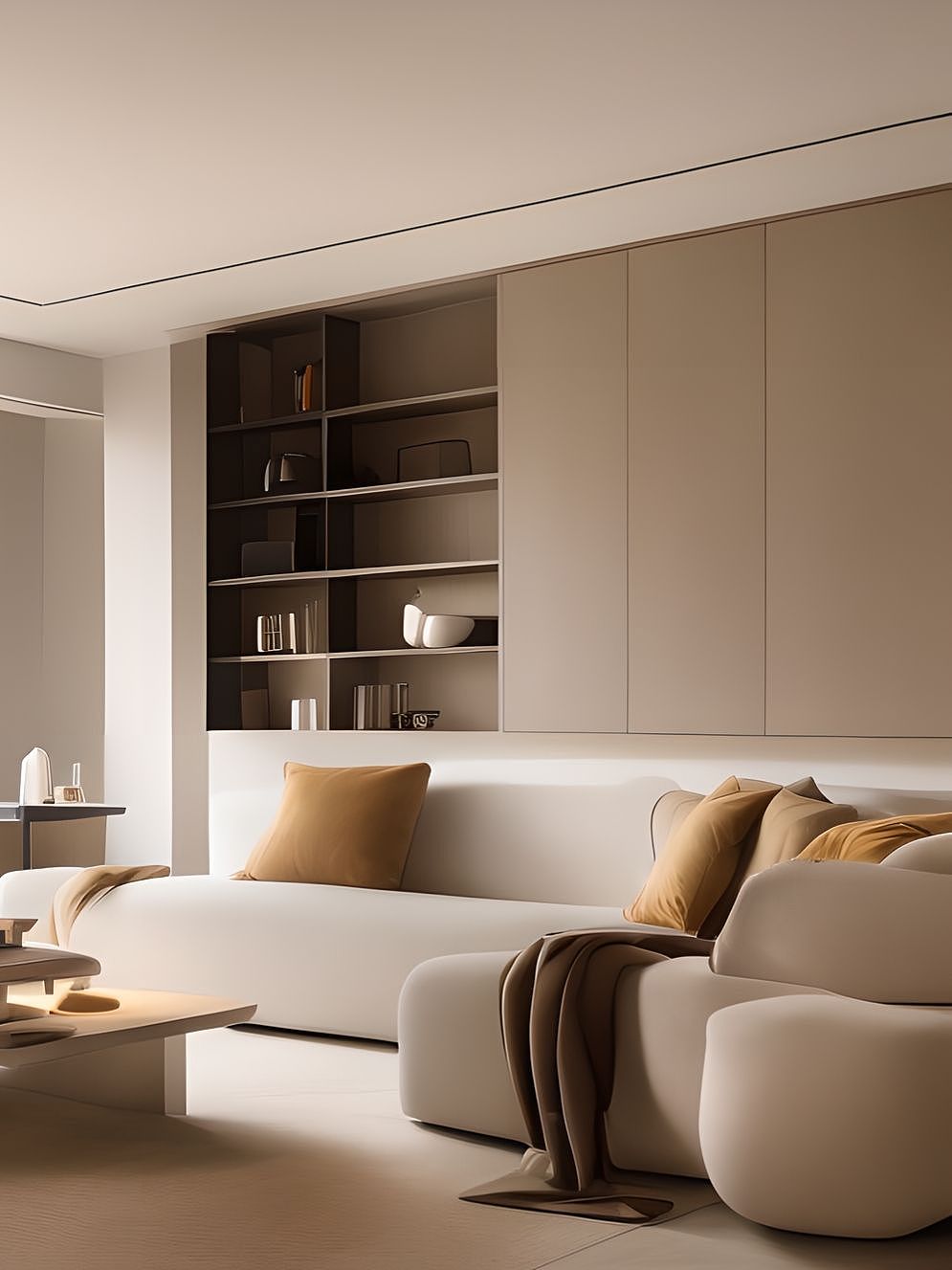 琥珀色中性调的现代极简主义