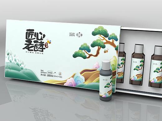 匠心老酵-芦荟蜂蜜系列抽屉盒设计