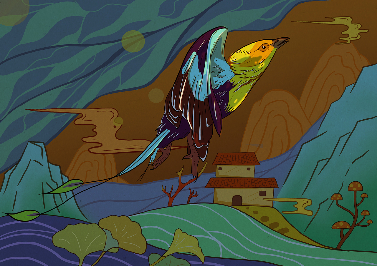 青鸟（图ZMjM3MjYxODQ4） - 新锐潮流插画 - 站酷设计师草椰原创素材 - 站酷ZCOOL