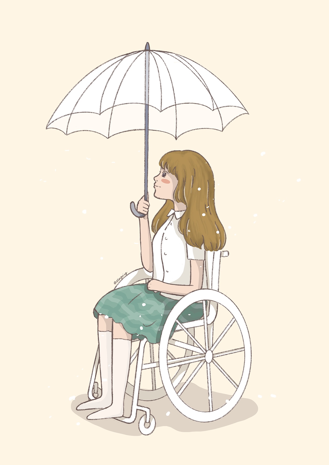 可爱简约又文艺的残障女孩头像