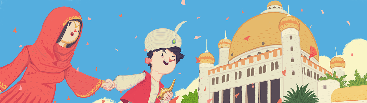 绘本#阿拉丁与神灯 6p（图ZMTEyNzQzNzg0） - 儿童插画 - 站酷设计师aemni套索原创素材 - 站酷ZCOOL