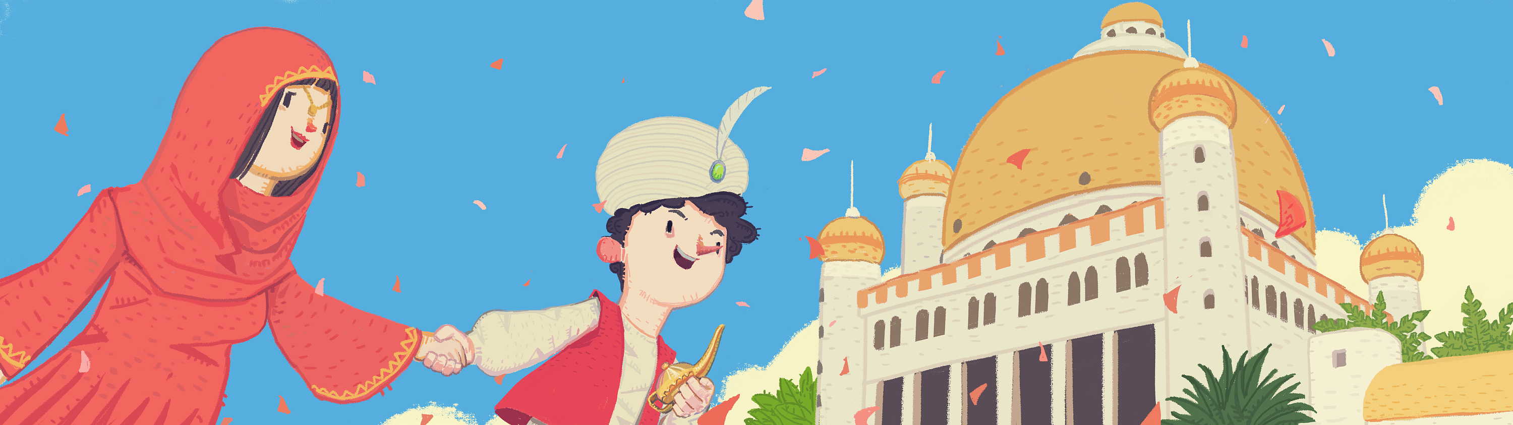 绘本#阿拉丁与神灯 6p|插画|儿童插画|aemni套索_原创作品-站酷zcool