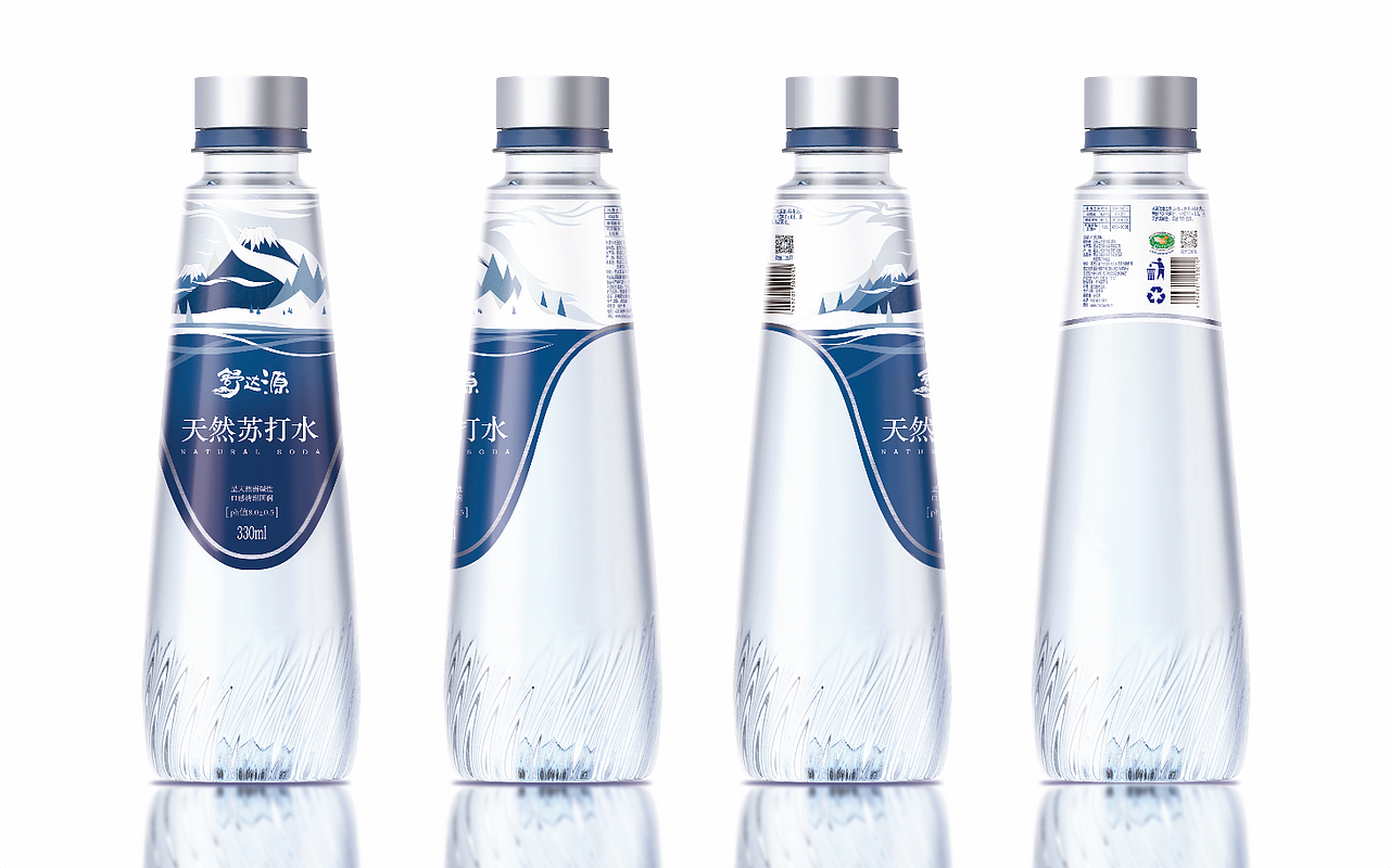 舒达源-天然苏打水包装画面及瓶型设计