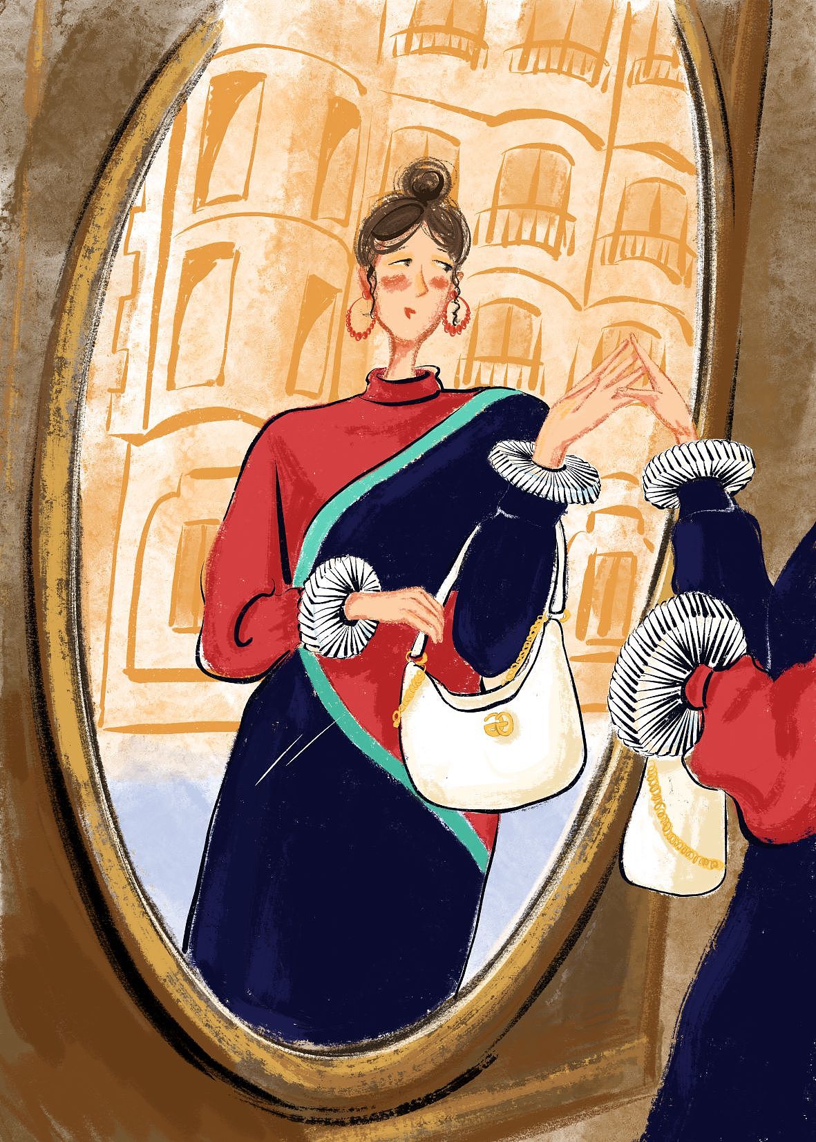 插画 | 《镜子前》