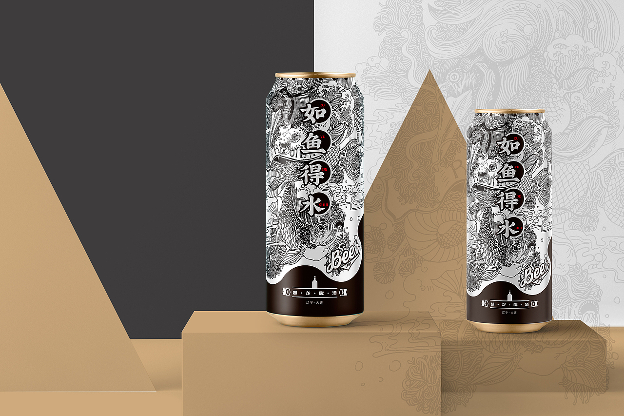 手绘插画啤酒包装设计