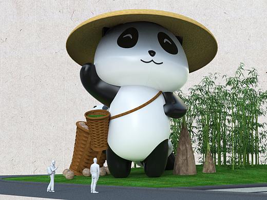 熊猫主题雕塑