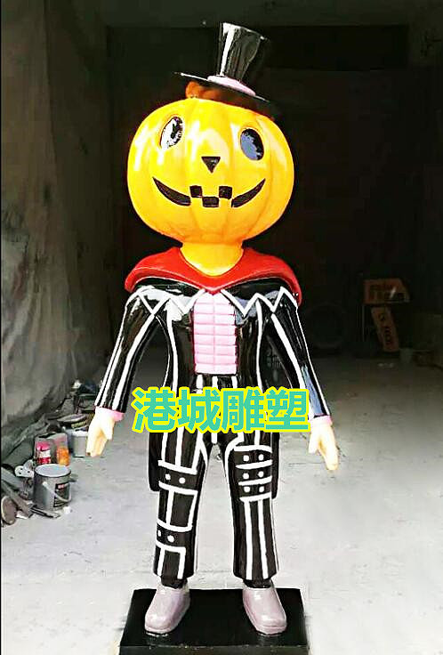 农业产业园标志卡通玻璃钢南瓜人雕塑起到美化环境妙用