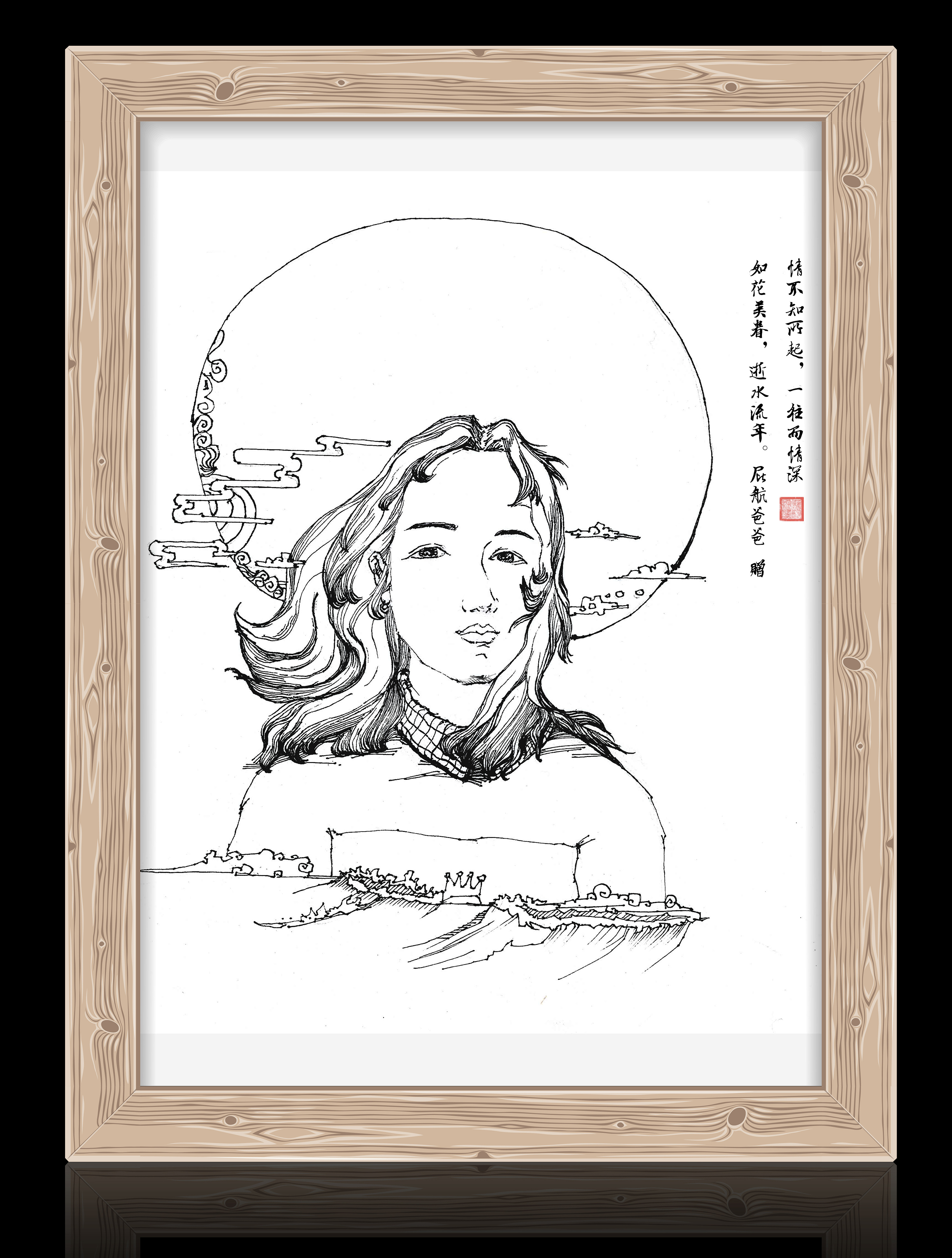 女朋友人像～白描