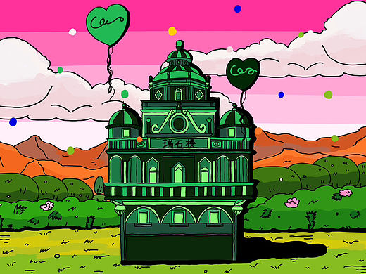 開平碉樓——插畫設(shè)計(jì)（個人主頁-ZNjI5NzE1MTI=） - 藝術(shù)插畫 - 站酷設(shè)計(jì)師咸魚x的獻(xiàn)身原創(chuàng)素材 - 站酷ZCOOL