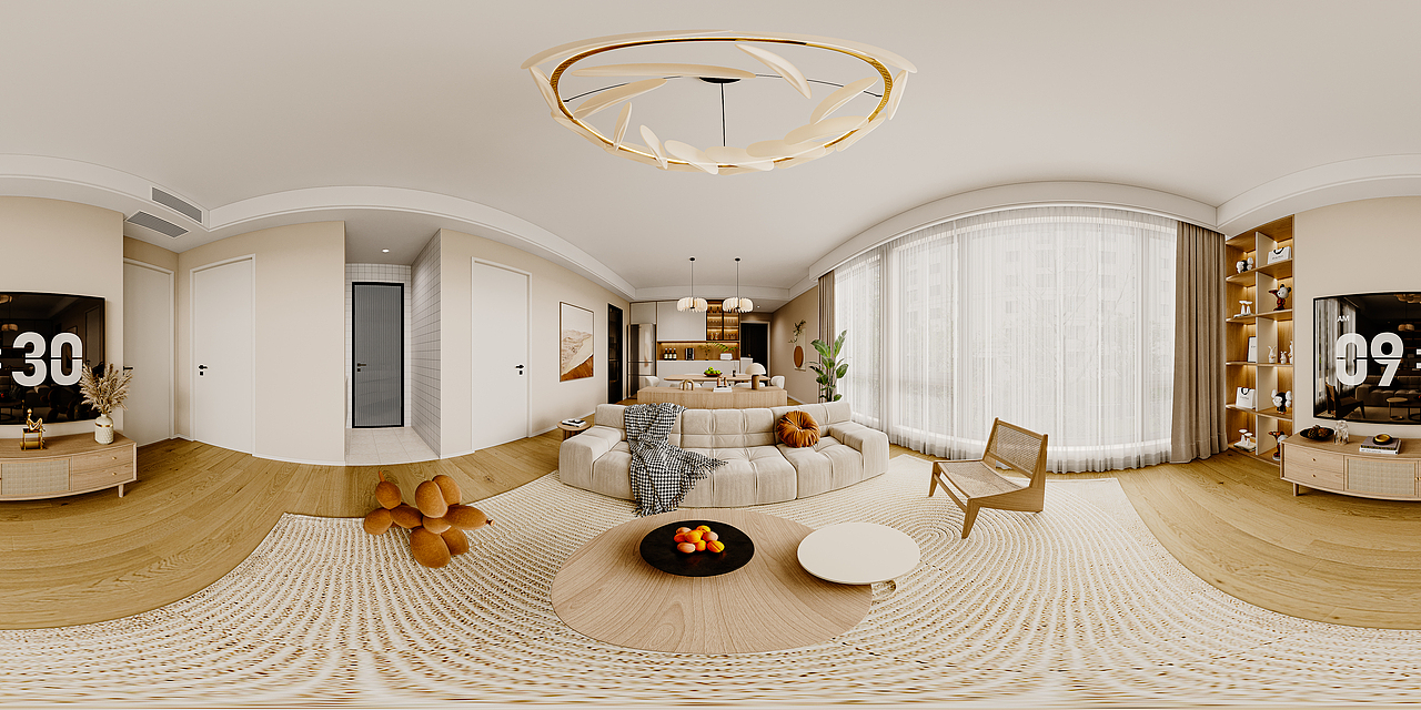 现代奶油原木风