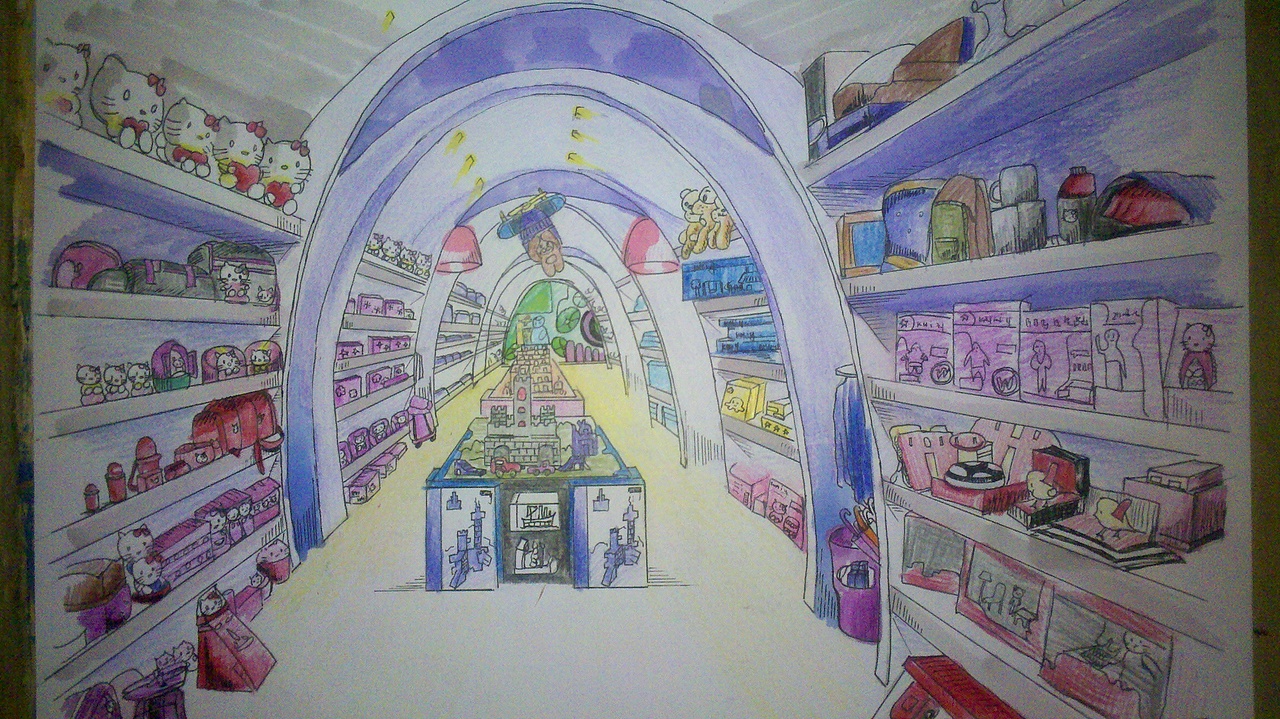 玩具专卖店手绘