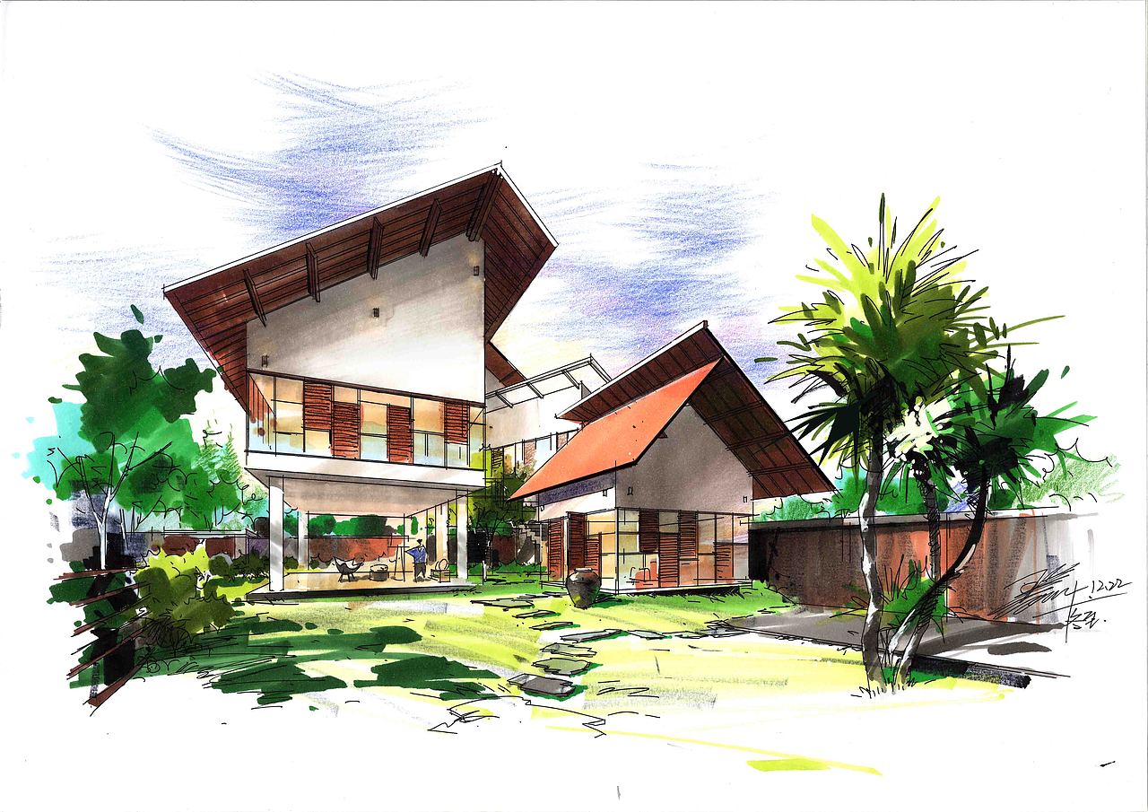 建筑手绘|空间|建筑设计|王姜_原创作品-站酷(zcool)