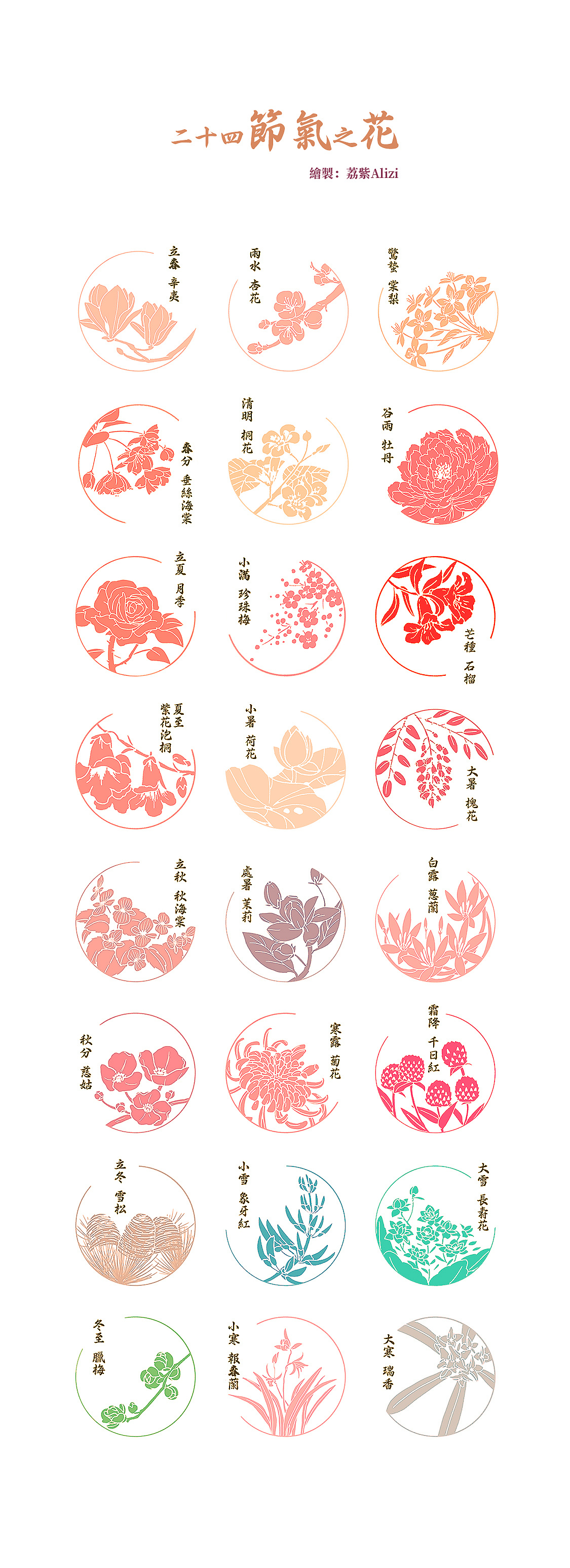 二十四节气之花 练习图