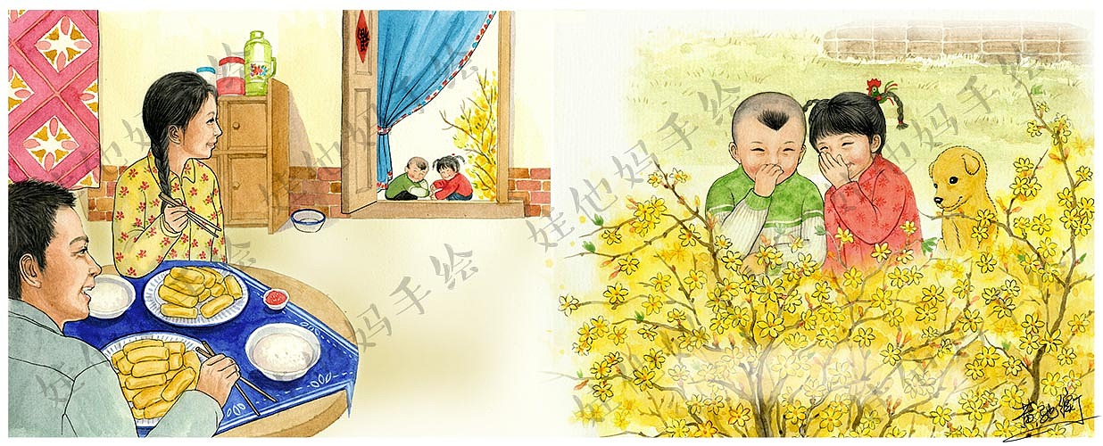 (娃他妈)立春节（图ZMTA0NTA2OTAw） - 儿童插画 - 站酷设计师娃他妈原创素材 - 站酷ZCOOL