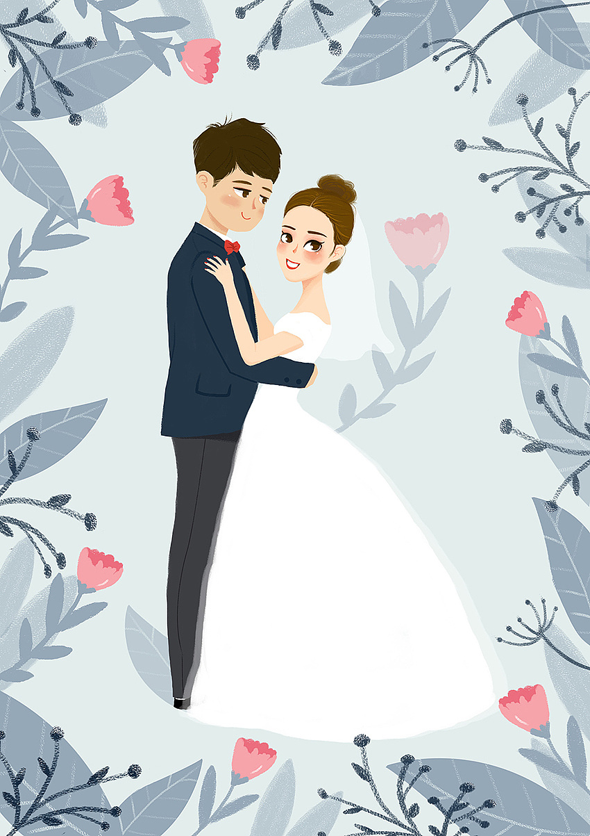 婚礼贺图|插画|创作习作|群群君 - 原创作品 - 站酷 (zcool)