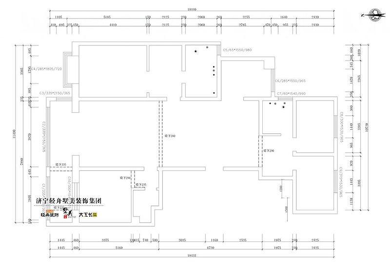 华城·宏河美地A户型198平方新中式风格装修设计方案