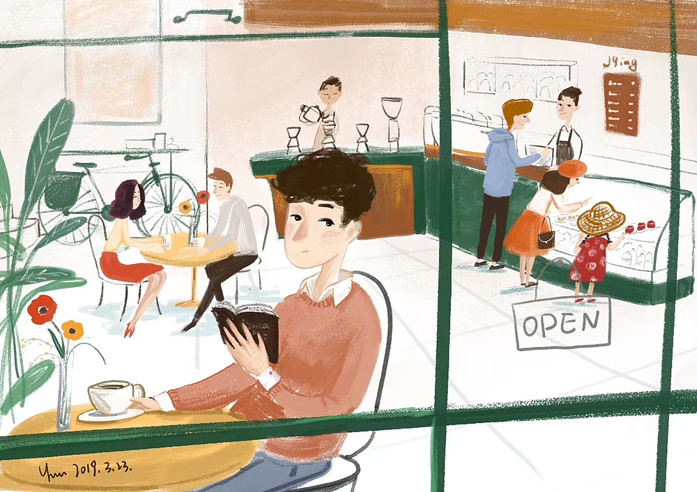 咖啡店插画