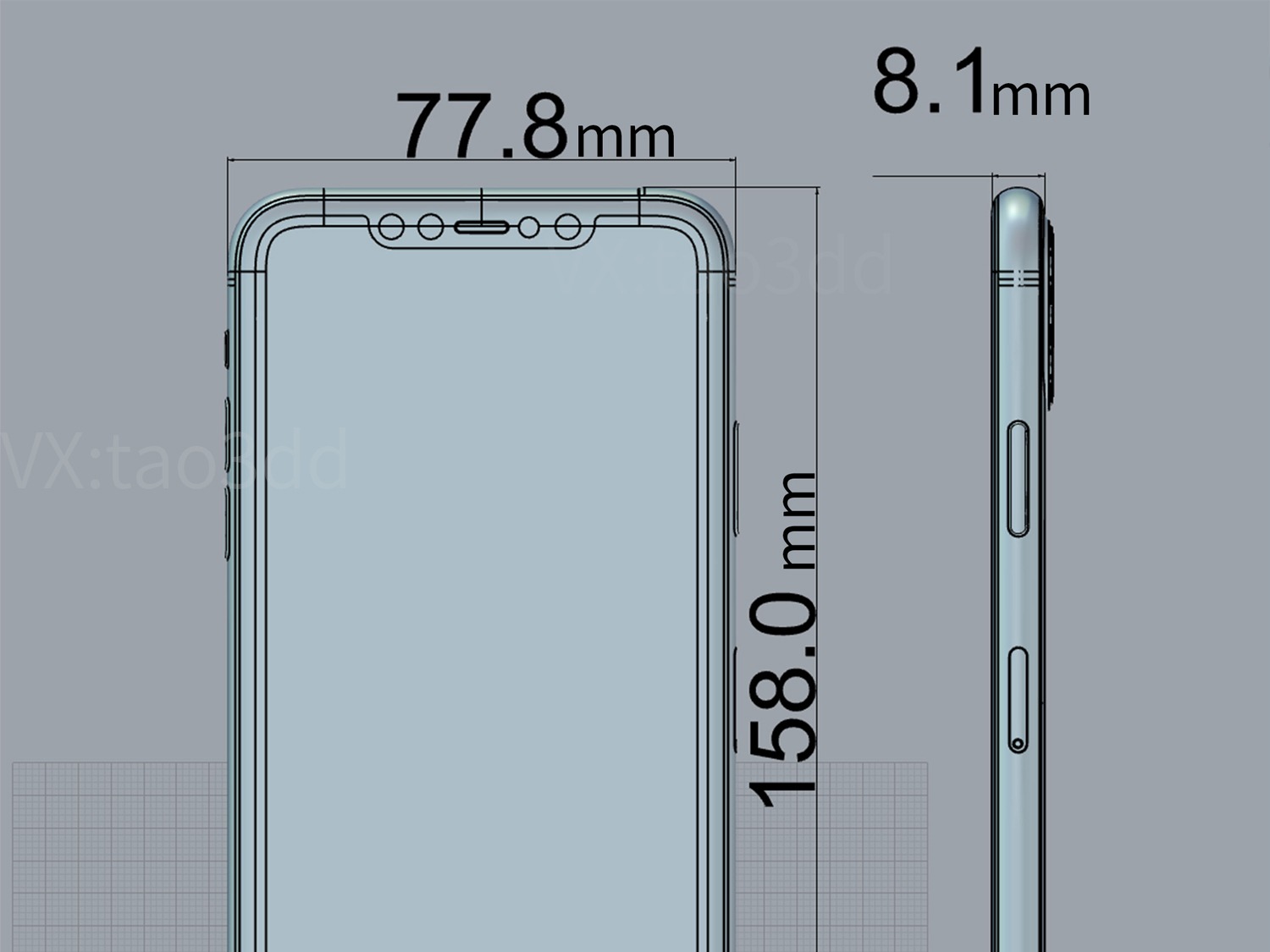 1:1比例苹果iphone 11 11pro max手机3d模型犀牛建模