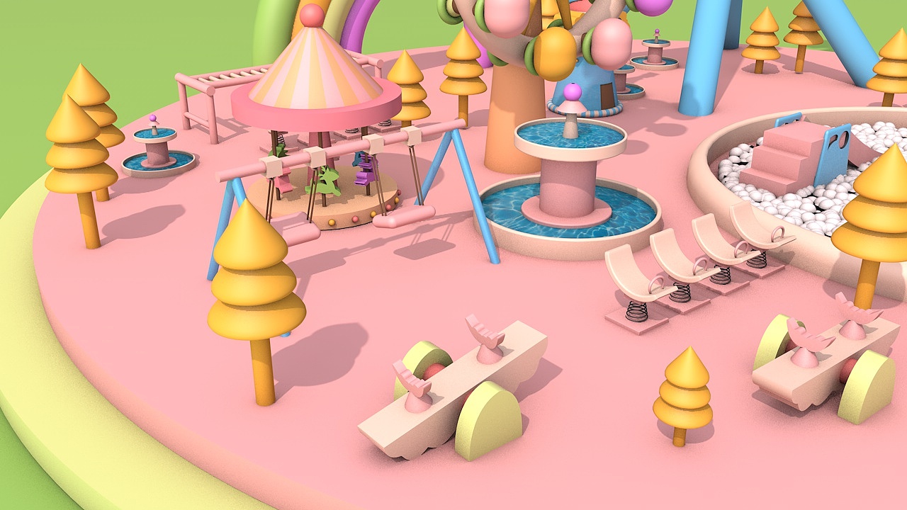 原創(chuàng)C4D游樂園建模（圖ZMjM1MzQ3OTE2） - 場景 - 站酷設(shè)計(jì)師豬娜子原創(chuàng)素材 - 站酷ZCOOL
