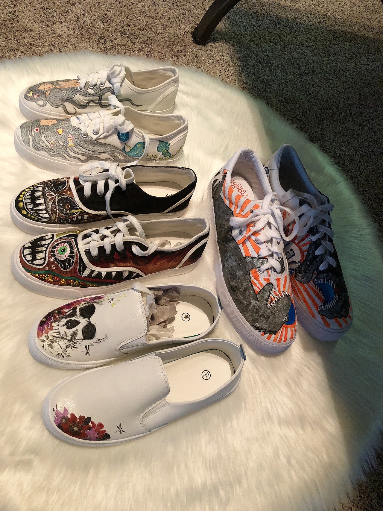 最近一个月画的手绘鞋