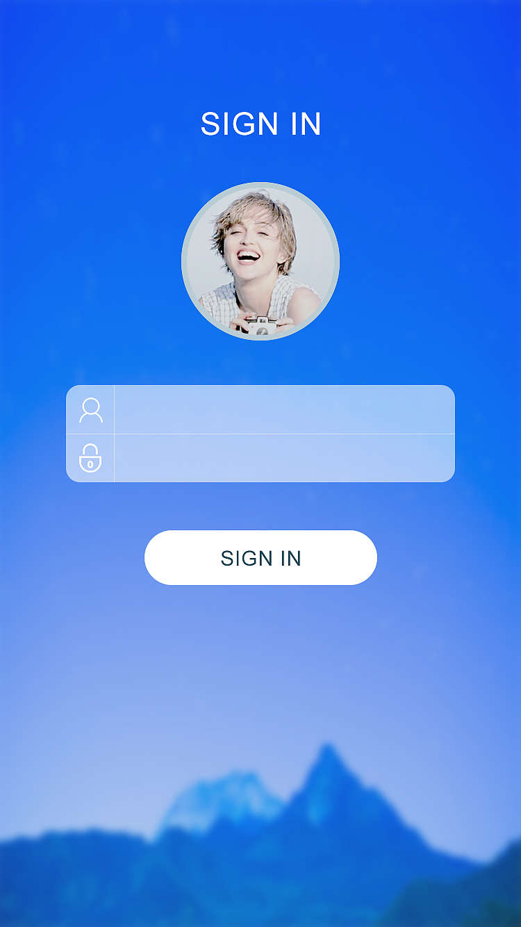背景加上模糊的感觉,让登录框及内容变得清晰分享收藏app界面gentle