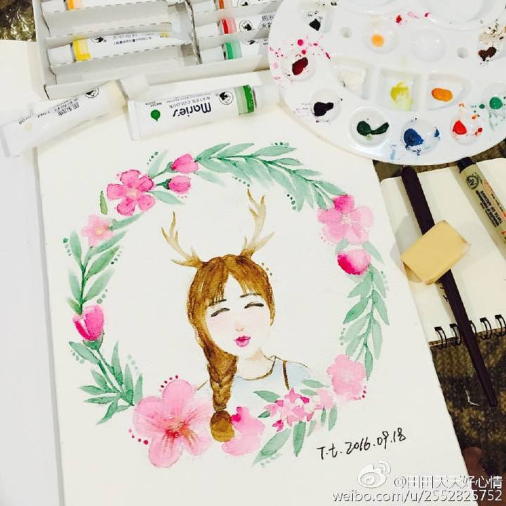 以前帮朋友画的水彩头像