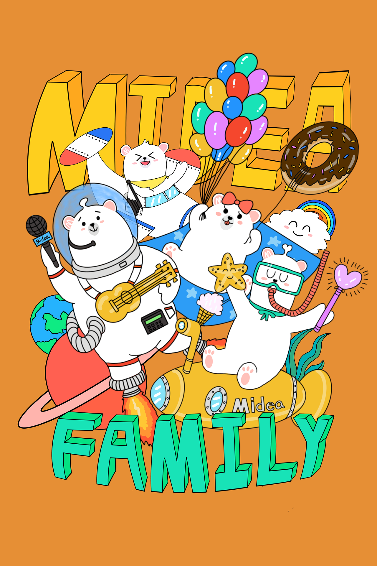 Midea Family图案创意设计（图ZMTU0NzQ5NDg4） - 图案 - 站酷设计师OKmanZhuang原创素材 - 站酷ZCOOL
