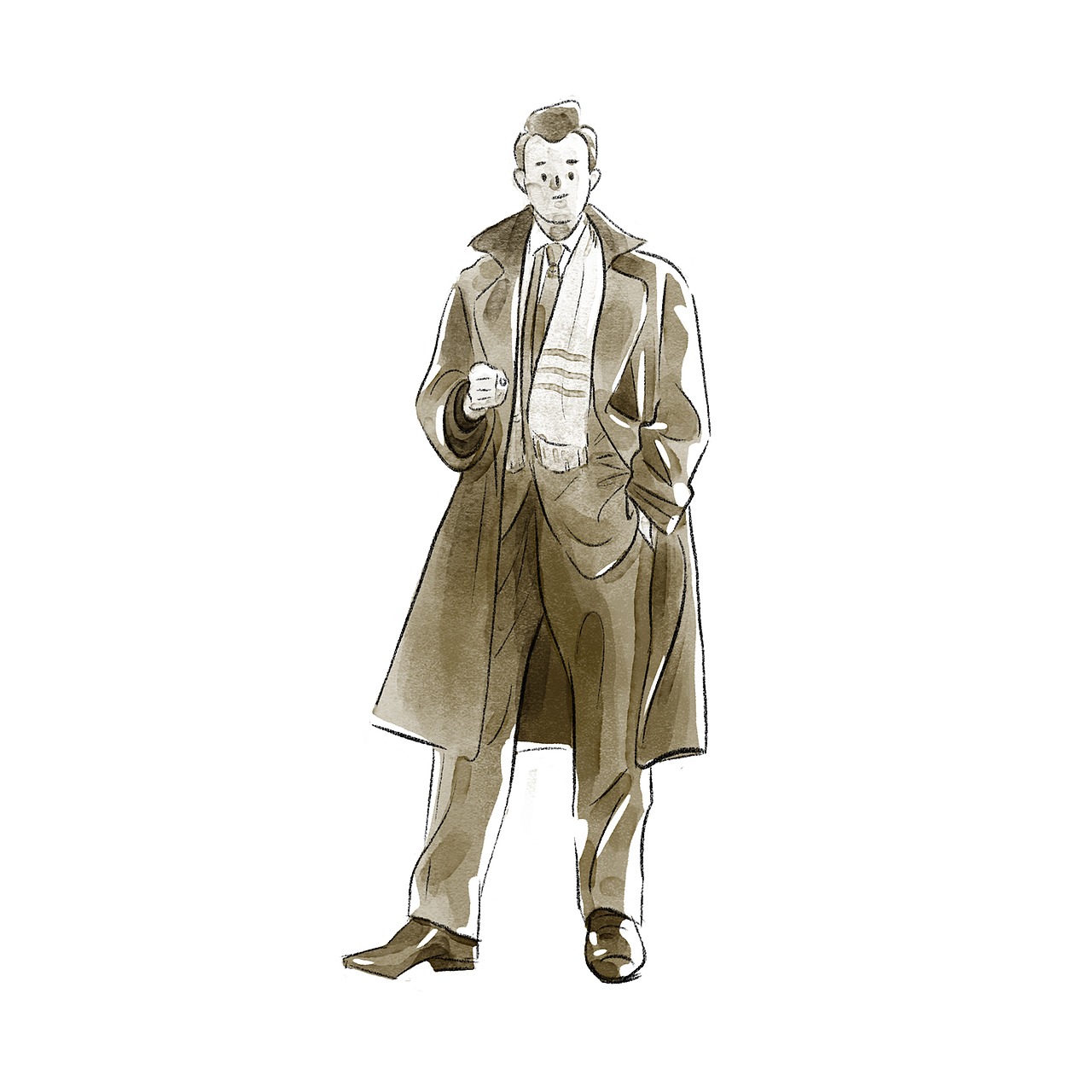 水彩风复古绅士一组