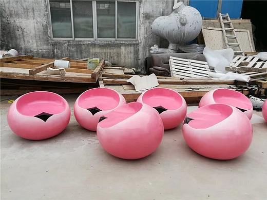商场美陈摆件玻璃纤维心形座椅雕塑树脂休闲椅定制