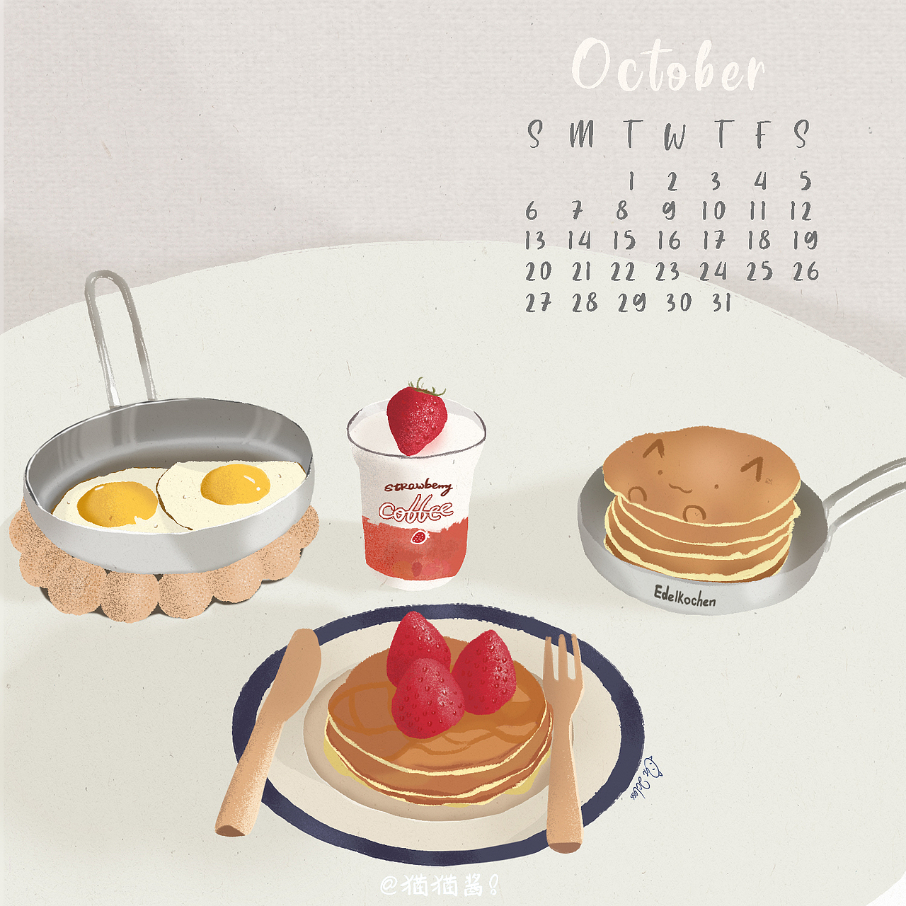 原创食物插画日历（图ZMTc0OTk1MjY4） - 商业插画 - 站酷设计师桂月猫原创素材 - 站酷ZCOOL
