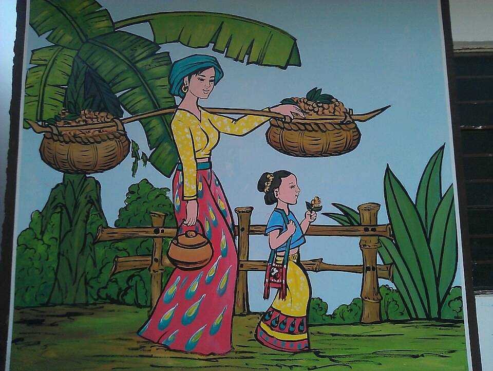 傣族文化云南省德宏西双版纳墙体彩绘墙画墙绘制作公司