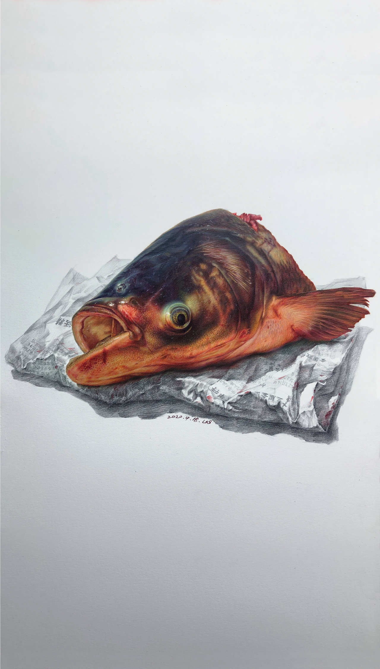 水彩红烧鱼图片