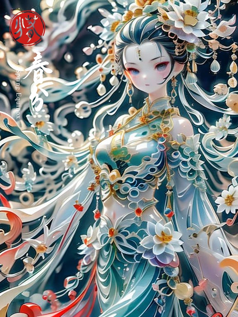 二十四节气水晶人壁纸/插画【古风动漫之拟人美少女】