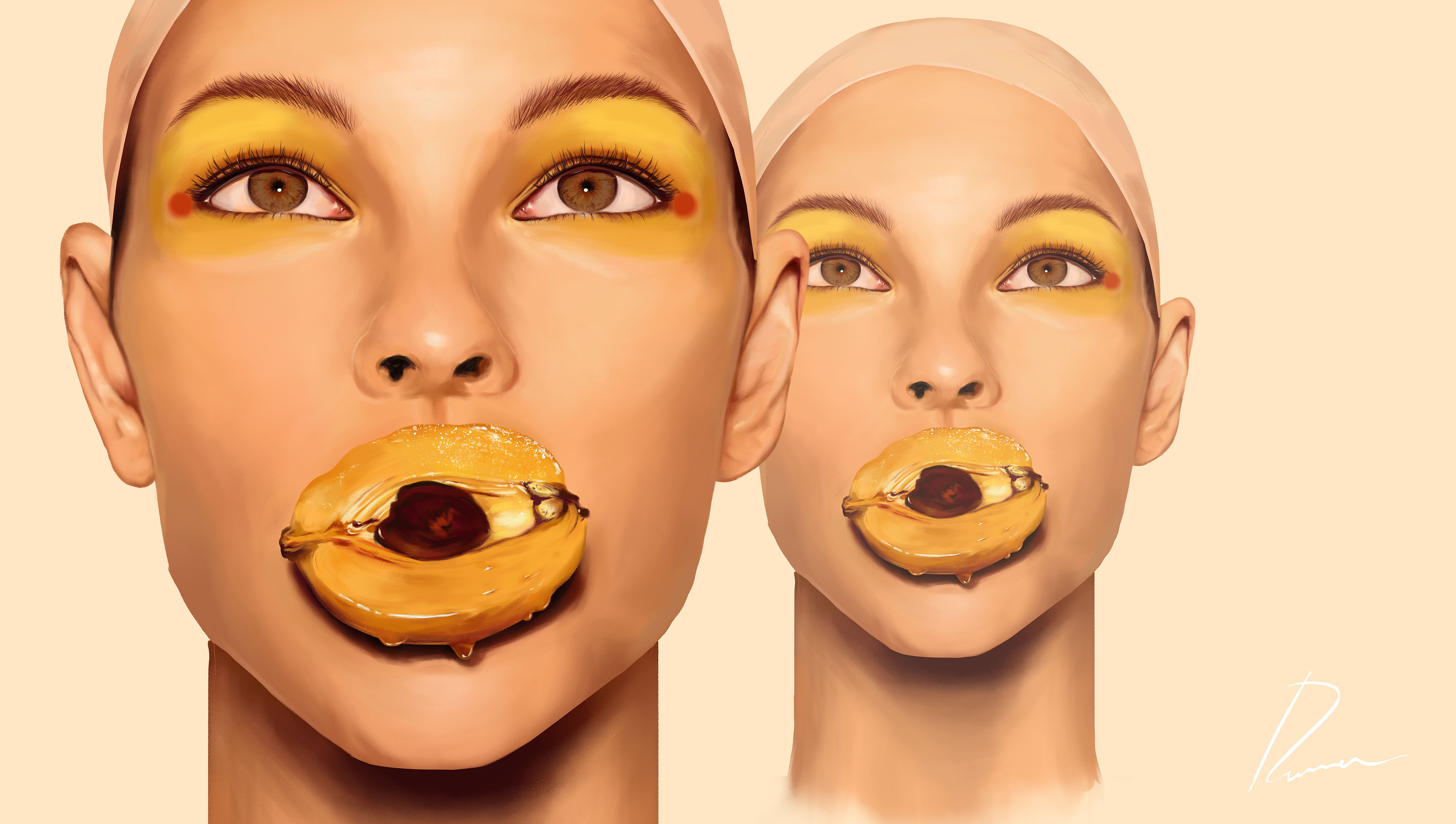 手绘,插画,练习,桃子