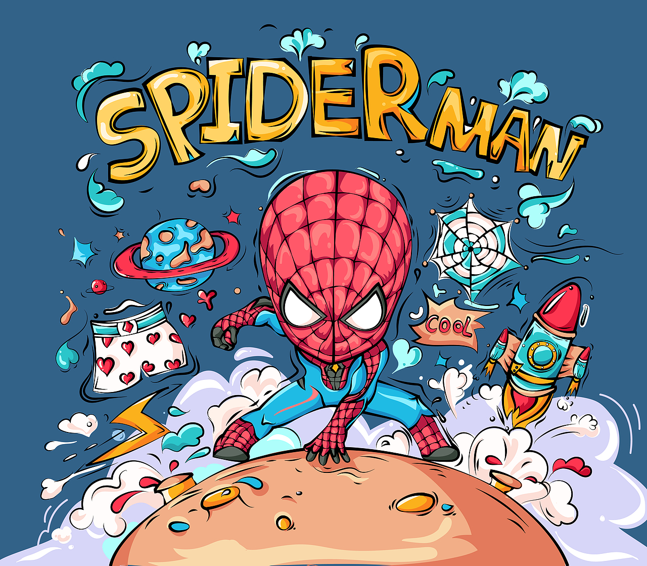 漫威蜘蛛q版（图ZMTU4MTk3MjE2） - 商业插画 - 站酷设计师坦克女郎原创素材 - 站酷ZCOOL