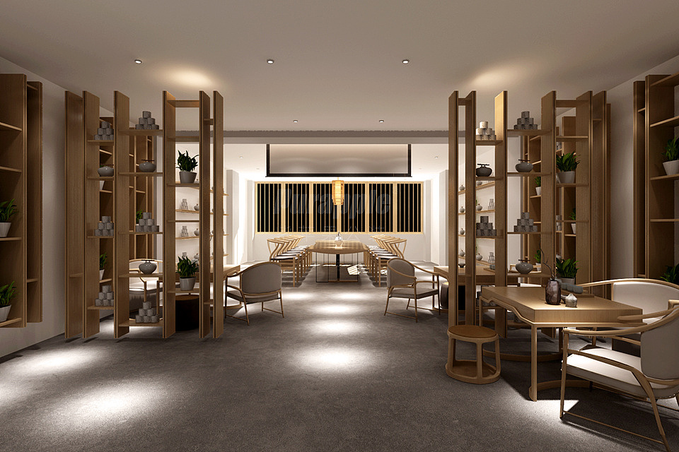 昆明邦盛茶城茶室装修设计