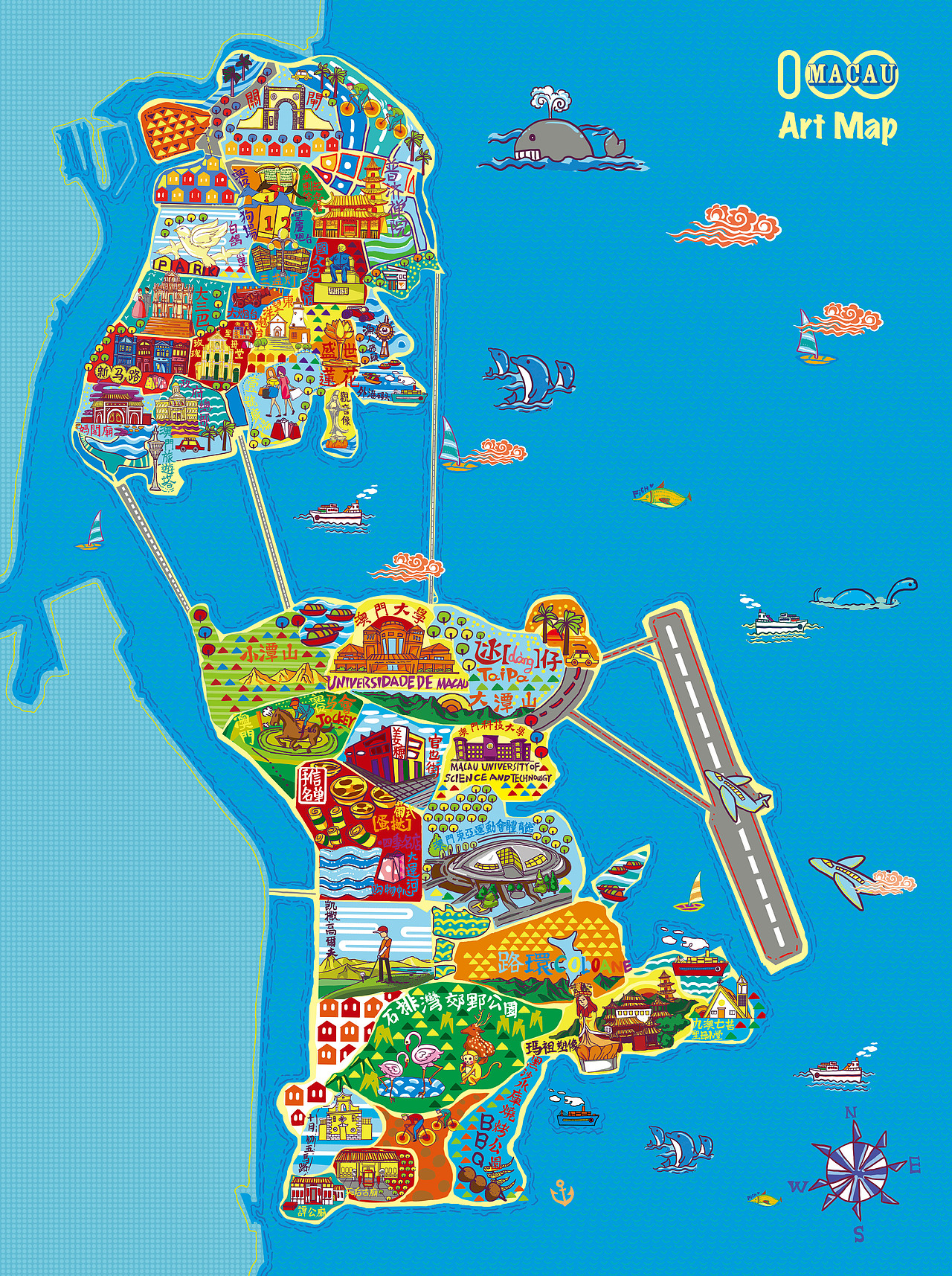 澳门100插画地图