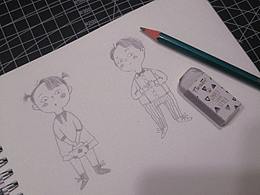 卡通人物线稿练习