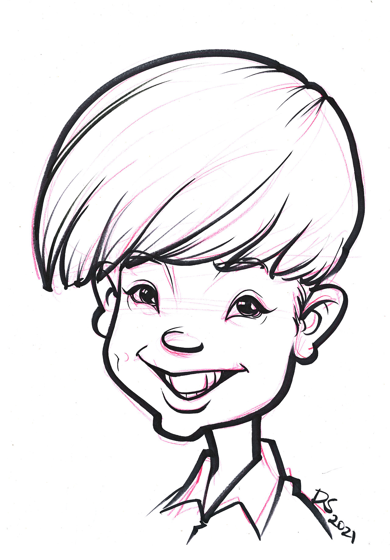 肖像漫画似颜绘手绘线稿_大叔漫画-站酷zcool