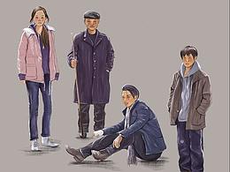 大象席地而坐 人物插畫練習
