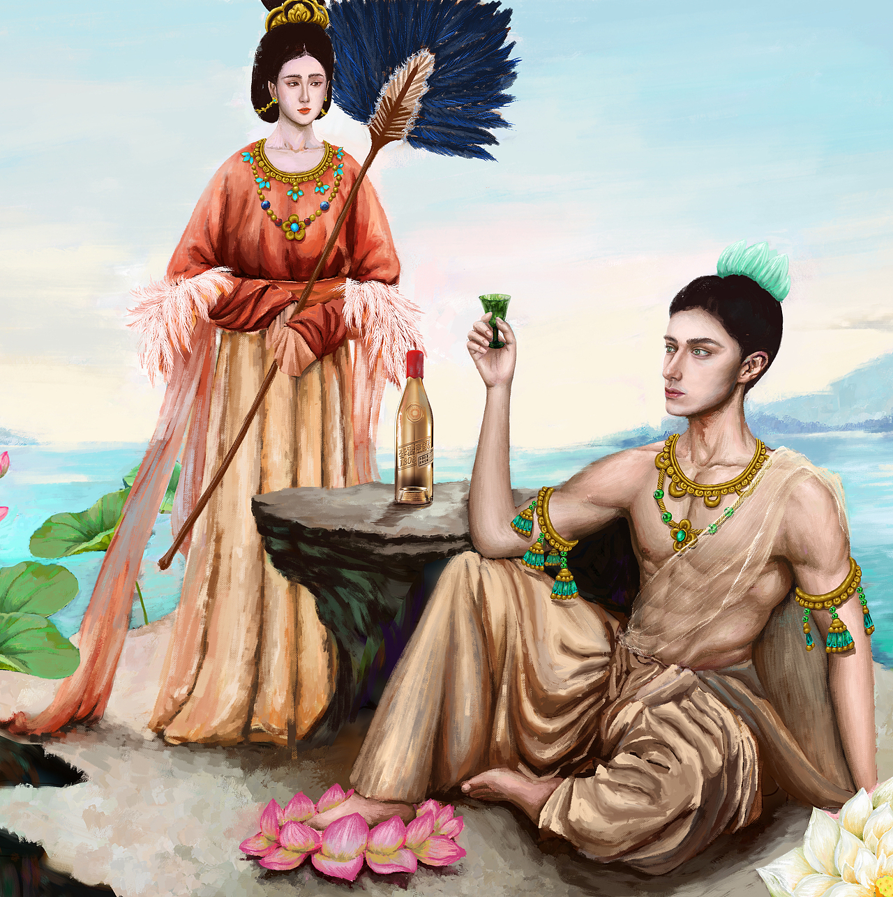 侍酒图（图ZMjU0NzAzODEy） - 海报 - 站酷设计师一云月原创素材 - 站酷ZCOOL