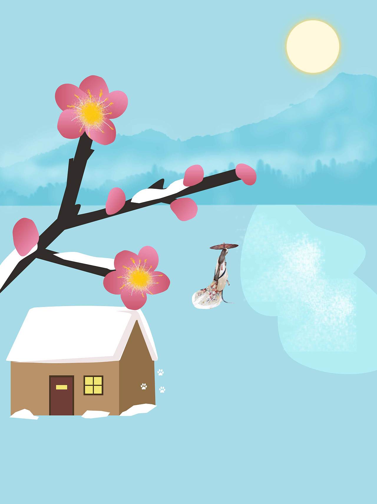 墙角一枝梅|插画|插画习作|梧晓桐 - 临摹作品 - 站酷 (zcool)