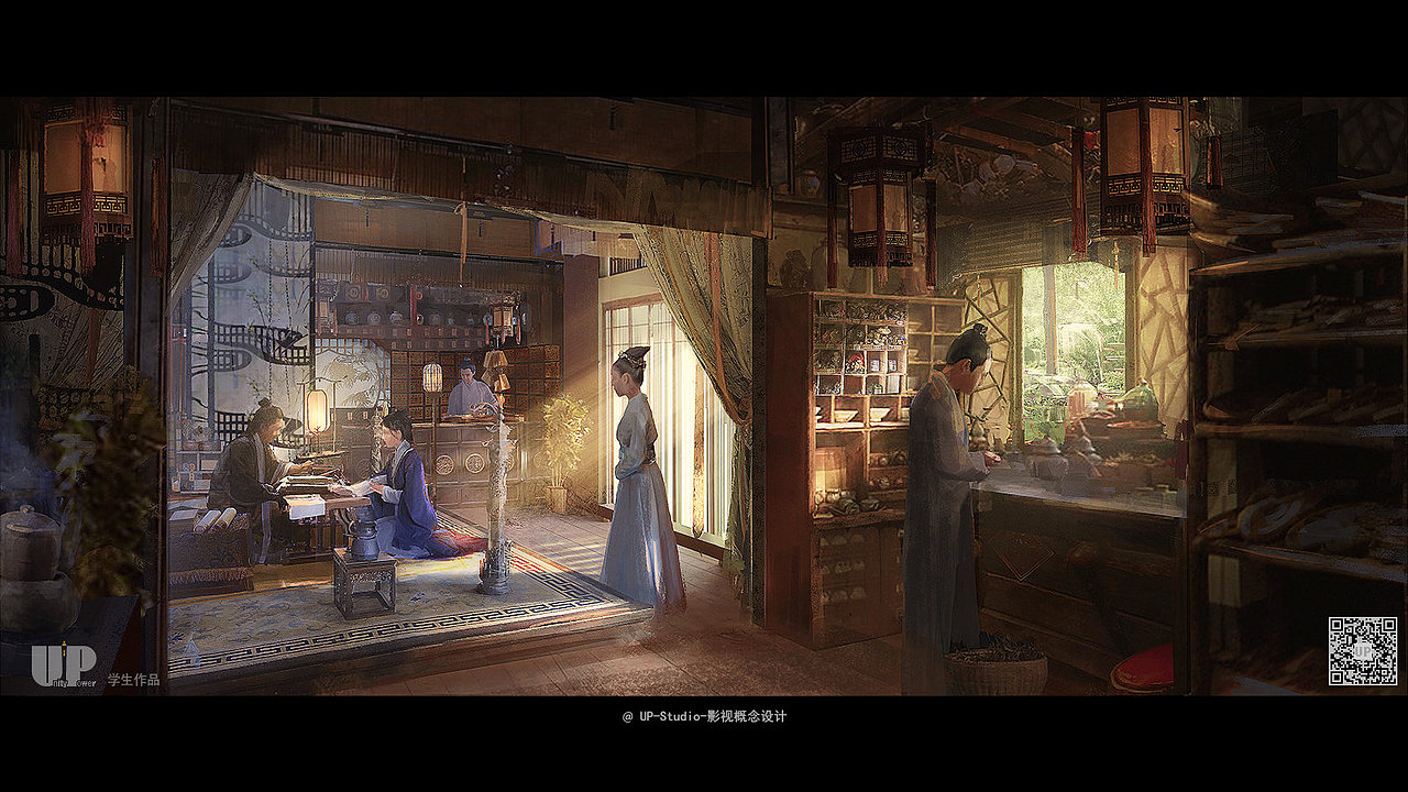 upstudio影视概念设计班古装戏学生气氛图作品