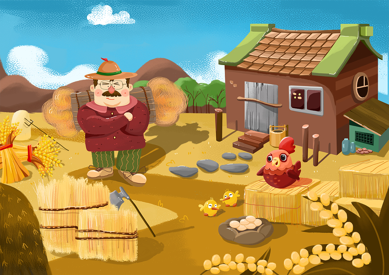 我和爷爷的后花园（图ZMjc5NjgwNDM2） - 绘本 - 站酷设计师小小画师SDR原创素材 - 站酷ZCOOL