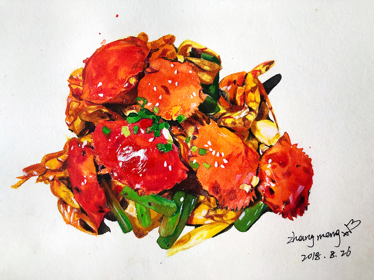 螃蟹写生（图ZMTI2NDgyNTgw） - 绘画 - 站酷设计师张梦溪原创素材 - 站酷ZCOOL