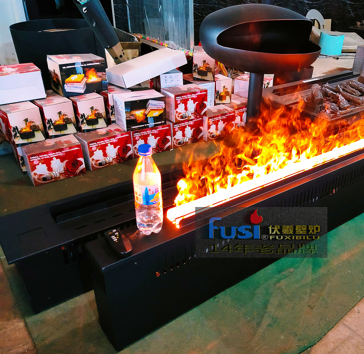 11cm宽 led智能3d火焰伏羲超薄雾化壁炉电加湿装饰景观